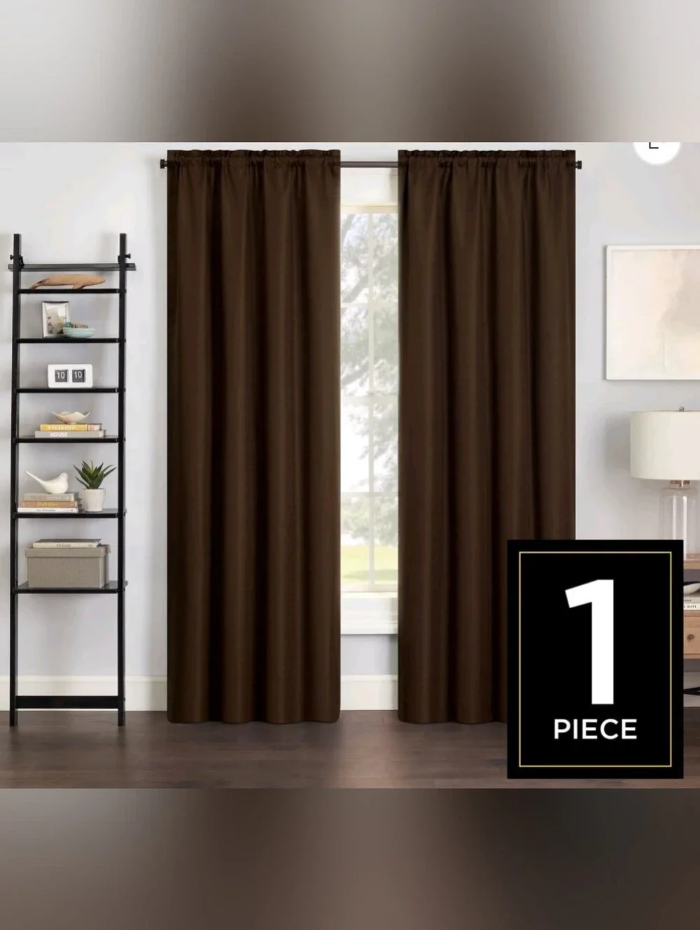 Eclipse Samara Solid Blackout Curtains, Single Curtain Panel, 63 Inch Long Black